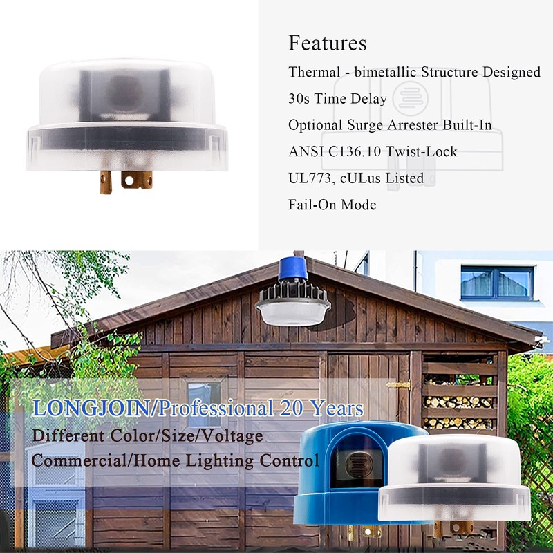 CHISWEAR Outdoor Twist-Lock Thermal Photocontrol with Time Delay - Controls