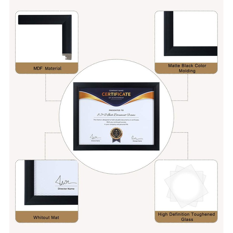 ELSKER&HOME 8.5x11 Picture Frame - Certificate Document Frame 6 Pack