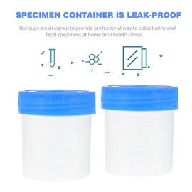 Baluue 40ml Sterile Specimen Cups, Urine Sample Cups Collection with Lids, Urine Sample Container for Laboratory Medical Use 25pcs