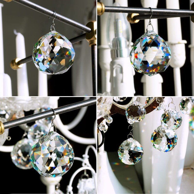 GOLDENHAITAI クリスタルボールプリズム サンキャッチャー 20個 30mm ハンギングクリスタルペンダント 窓の装飾用 クリア