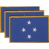 Pack of 3 Micronesia Flag Patches 3.50 x 2.25 Inch