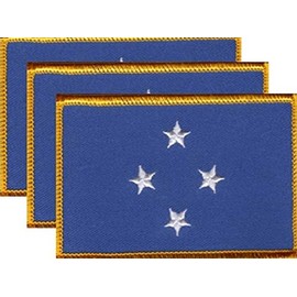 Pack of 3 Micronesia Flag Patches 3.50 x 2.25 Inch Pack of Three International Embroidered Iron On or Sew On Flag Patch Emblems