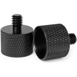 Microphone Screw Adapter, Camera Screw Converter Adapter, 1/4 Male to 5/8 Female Adapter (2 Pieces) Aluminum Alloy Conversion Screw Adapter Connecting Screws Fixing Screws Photography Assistant Tool