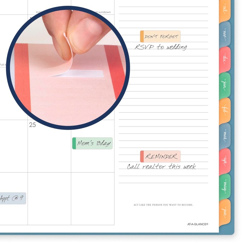 AT-A-GLANCE® Harmony Academic 2025-2026 Weekly Monthly Planner, Retro Blue, Large,