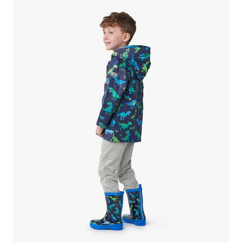 Hatley Boy's Rain Boot, Sharptooth Rex, 9 Little Kid