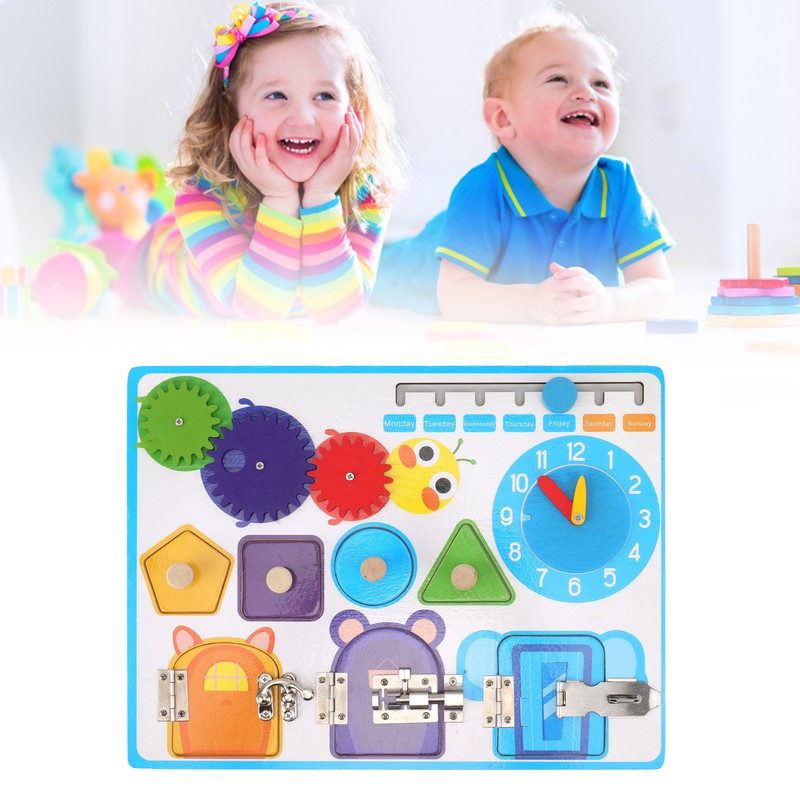 Sensory Board Alarm Clock Educational Wooden Sensory Activity Board Autism