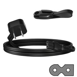 Elecan 45 Degree Flat Plug Replacement Vizio LED TV Power Cord 2 Ft, NEMA 1-15P to Polarized IEC 320 C7 AC Supply Wall Cable 2 Slot 2-Prong Angled for Sound Bar Smart HDTV -ETL+ Organizer