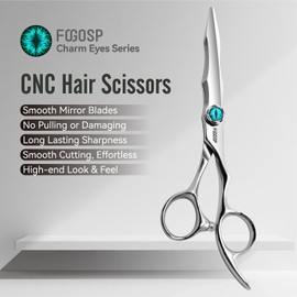 FOGOSP Professional Hair Scissors 6.5” Barber Scissors Japan VG10 Fine Cutting Blades Hair Cutting Scissor Professional Hair Barber Shears or Men and Women Haircut Scissors