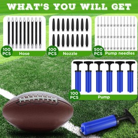 100 Sets Ball Pump Bulk Air Pump for Sports Balls Include Needle Nozzle Extension Hose Operation Christmas Portable Hand Pump Inflation Kit for Basketball Soccer Christmas Child Shoeboxes (Blue)