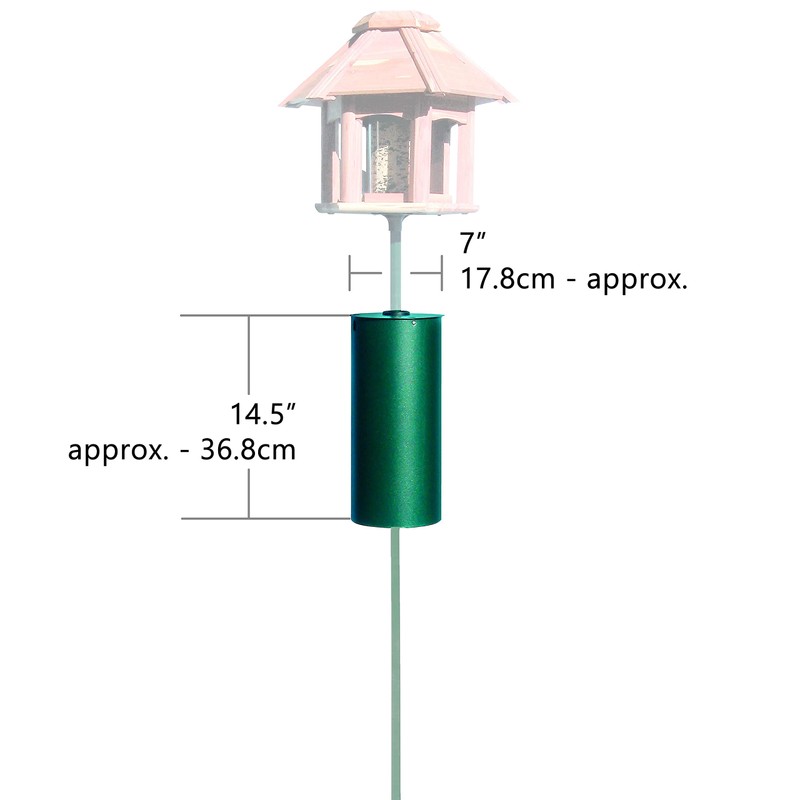 Perky-Pet 341 Metal Pole Squirrel Baffler, Green, 7.1"L x 7.07"W