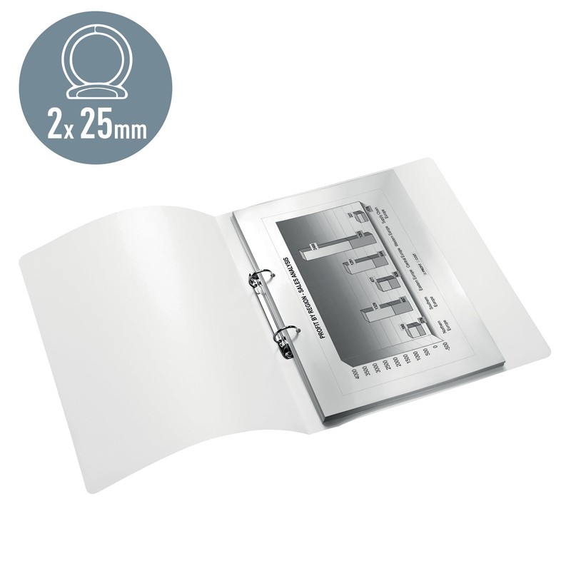 Leitz Wow 42570026 A4 Ring Binder, High-Quality 2 Round Ring