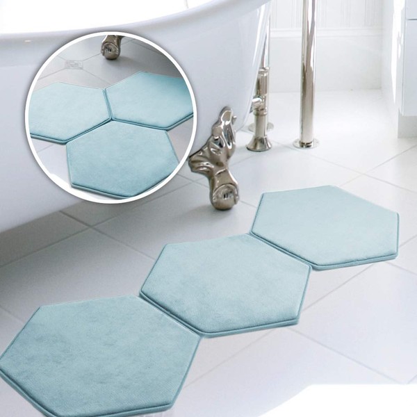 MICRODRY Quick Dry Modular Bath Mat for Bathroom, Memory Foam