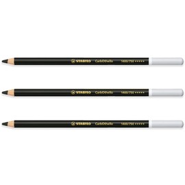 STABILO Chalk-Pastel Pencil CarbOthello - Pack of 3 - Neutral Black (750)