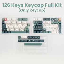 TIMSEKER MOA Profile Gradient Green Keycap, Dye Sublimation PBT Keycap 126 Keys, Ergonomic Design for Cherry Gateron MX Switches Mechanical Keyboard