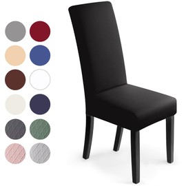 Chair Covers, 4 covers, Stretch Chair Covers, Elastic Modern Cover, Elastane Stretch Cover, Bi-elastic Stretch Covers, Very Easy To Clean And Durable, Universal (pack of 4, Black) - J