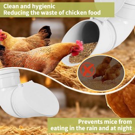YUXSM Automatic Chicken Feeder No Waste-Large PVC Poultry Feeder(8lb Capacity,Rainproof, Rodent proofing，Providing Ample Food for 6-8 Chickens.)