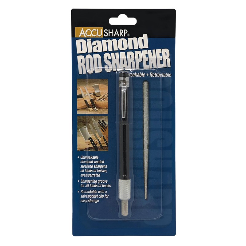 AccuSharp Professional Dual Rod Knife Sharpener, Retractable Diamond-Coated Steel Rod,