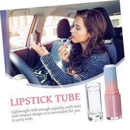 Gatuida 5pcs DIY Lipstick Tubes Transparent Gradient Lip Balm Containers for Custom Lipstick Samples Lightweight Portable Material for Makeup Lovers Travel