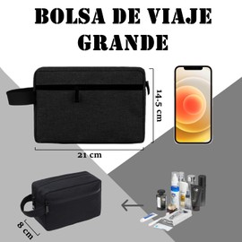 Neceser de Viaje para Mujer y Hombre, Bolsa de Baño Impermeable, Bolsa de Aseo para Artículos de Tocador, Organizador Bolsa Afeitado de Gran Capacidad, Neceser Maquillaje, Makeup Bag de Portátil,Negro