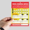 Wheel Change Notice Tag Card Re-Torque Warning - 50 Cards