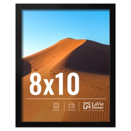 LaVie Home 8x10 Picture Frame for Wall Display, 8x10 Black Picture Frame with HD Plexiglas, 8 x 10 Poster Frame 1 Pack, Display Frame for Vertical or Horizontal, Classic Collection