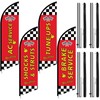 HunnmingRe 4 Set 11ft Auto Repair Shop Feather Flag Kits