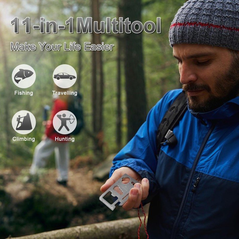 Weenkilly 11-in-1 Credit Card Multitool For Men, 10 Pack Survival