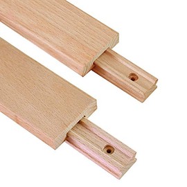 2 PCS Wax Coated 18 Inches Wood Drawer Slide, Classic Traditional Wood Center Guide Track