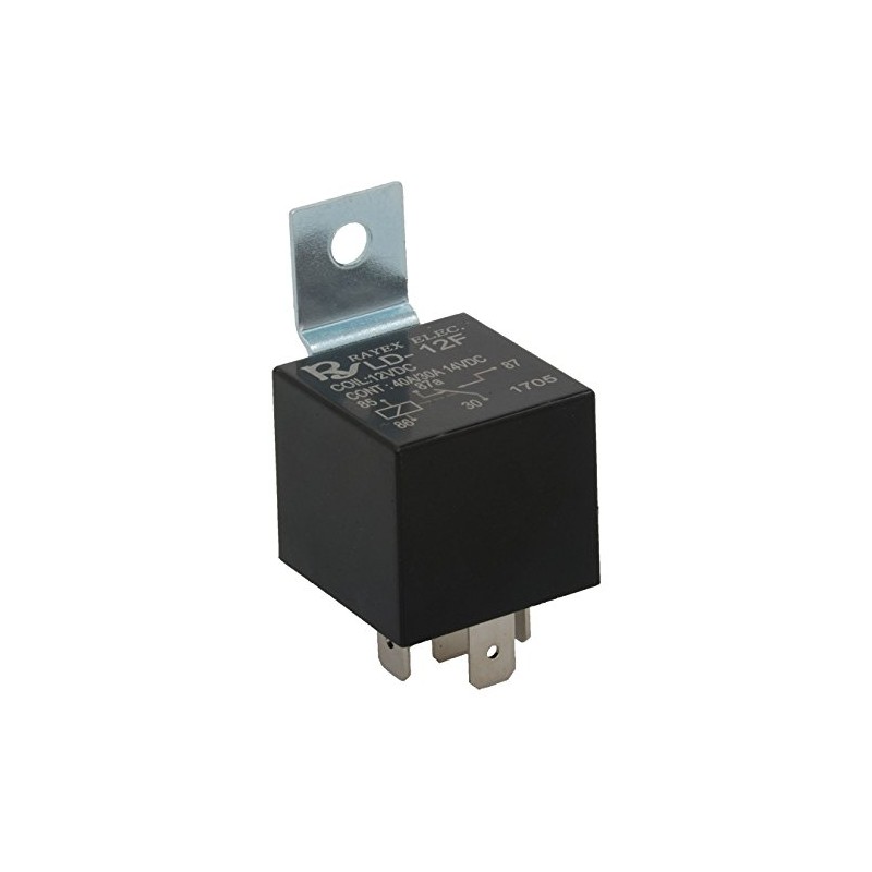 Rayex LD-12F-R Plastic Enclosed-Style Relay, Spdt, 12V, 40A, 87 Ohms