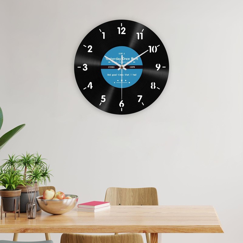 Fenteer Backwards Clock 12" Round Creative Arabia Numbers Decorative Clock
