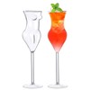 2Pcs Body Shaped Cocktail Glass Set, 6.09oz Clear Hand Blown