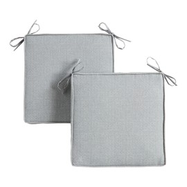 South Pine Porch 18" Square Outdoor Reversible Dining Seat Cushion (2-Pack), Heather Gray 2 Count