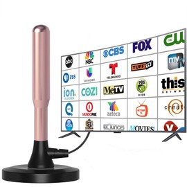 TV Aerial - Freeview Digital TV Antenna Indoor with Strong Signal UK 300+ Miles Range Smart TV Aerials Outdoor Support VHF/UHF/DAB Radio/4K/1080P (HD02)