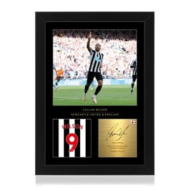 Callum Wilson A4 Framed Photo Display - Reproduced Digital Signature - Gift For Newcastle Fans