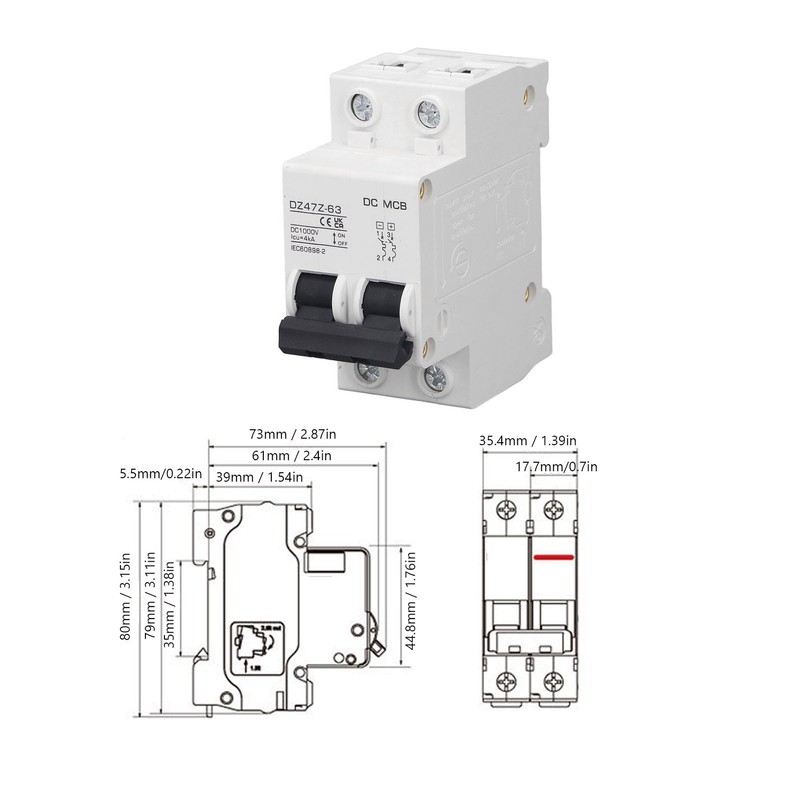 DC Circuit Breaker Overload Protection Magnetic System PV Circuit Breaker