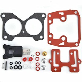 MARKGOO 0439076 Carburetor Rebuild Kit with Float Replacement for OMC Johnson Evinrude Outboard Engine Carb Repair Parts V4 V6 65-235 HP Sierra 18-7046 390055 392550 398526 434888 435443 439076