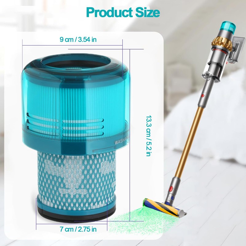 TOPALL Vacuum Filter for Dyson V15,HEPA Filter Replacement,Vacuum Accessories,Compatible with