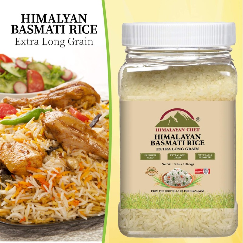 Himalayan Chef Basmati Rice,White Extra Long Grain Super Kernel-2lbs