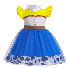 Lito Angels Jessie Costume Fancy Tulle Dress Cotton Outfit for Baby Girls Age 6-12 Months Blue 347 (Tag Number 80)