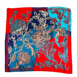 100% Mulberry Silk Scarf - 21" Breathable Neck Scarf - Lightweight Small Square Silk Headscarf for Women 12.5 Momme D017