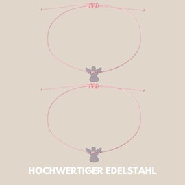 GD GOOD.designs Friendship Bracelet for 2 with Heart Bracelet in 18K Rose Gold I Best Friend Gift - Individually Adjustable BFF Chains for Two I Friendship Necklaces for Women, Stainless Steel