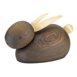 Lucie Kaas Wooden Rabbit Figurine, Brown, 9 cm
