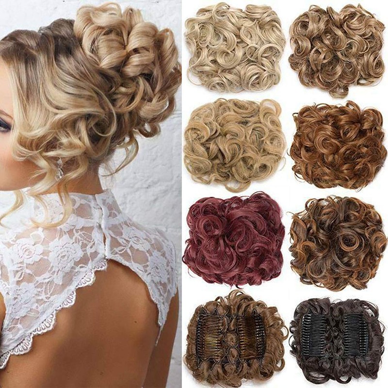Combs Hair Extension Bun Hair Piece Ponytail Hepburn Bun Hair