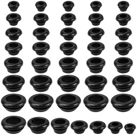 CONJURAIDE Pack of 70 Rubber Grommets, Black Cable Grommets, Waterproof Cable Grommets, Sealing Plugs, Rubber Grommets, Ladder Seal, Ring, Rubber Grommets for Cable for Wire and Cable Protection, 7