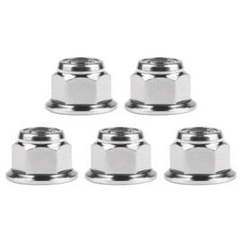 Ruifu Bike Motorcycle Titanium Nuts M6 / M8 / M10 / M12 Lock Nut Flanges 5pcs (M6, Titanium)