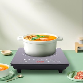 BANLICALI Induction Cooktop, 750W Portable Electric Induction Stove with Touch Panel, Power & Temp Adjustable, Countertop Single Burner Hot Plate Black 110V 60-240℃