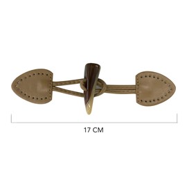 Button Toggle Imitation Leather Beige for Clothing and Montgomery