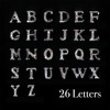Letters Nail Charms for Acrylic Nails，52PCS Sliver Letters Nail Rhinestones