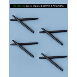 Acefrog 4 Pairs Upgraded Soft Silicone Replacement Temple Sleeve Ear Socks for Oakley Transistor OX3085, Capacitor, Lizard, Spoke Eyeglasses, Perfectly Fit, Black