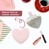 Compact Stainless Steel Mirror, Heart Shaped Shatterproof Pocket Mirror with
